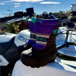 Sorel Kids' Black and Purple Snow Boots